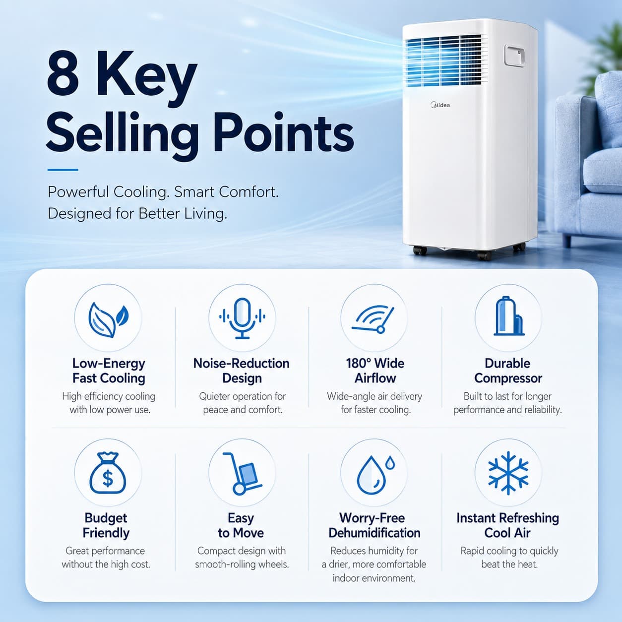 Midea KY-15 小1匹移动空调
